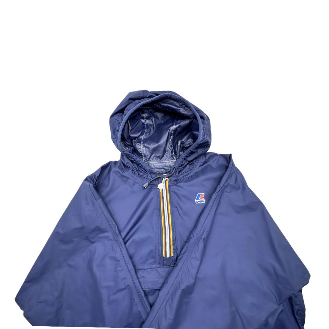 Giubbino K-Way in 100% poliammide blu, di lusso, originale, usato.