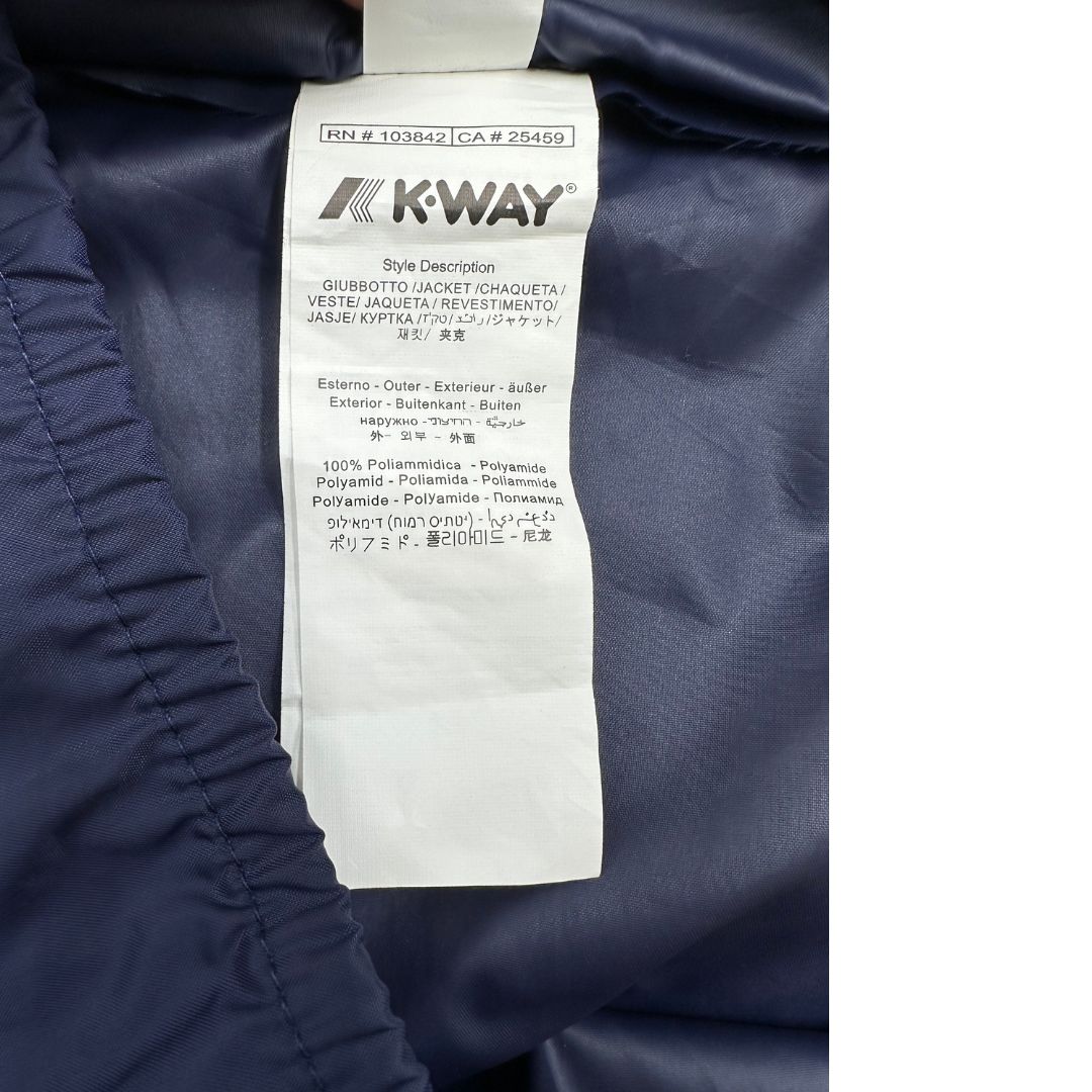 Giubbino K-Way in 100% poliammide blu, di lusso, originale, usato.
