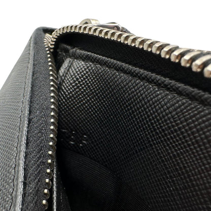 Portafoglio Prada in pelle nera, di lusso, originale, ottime condizioni, usato.