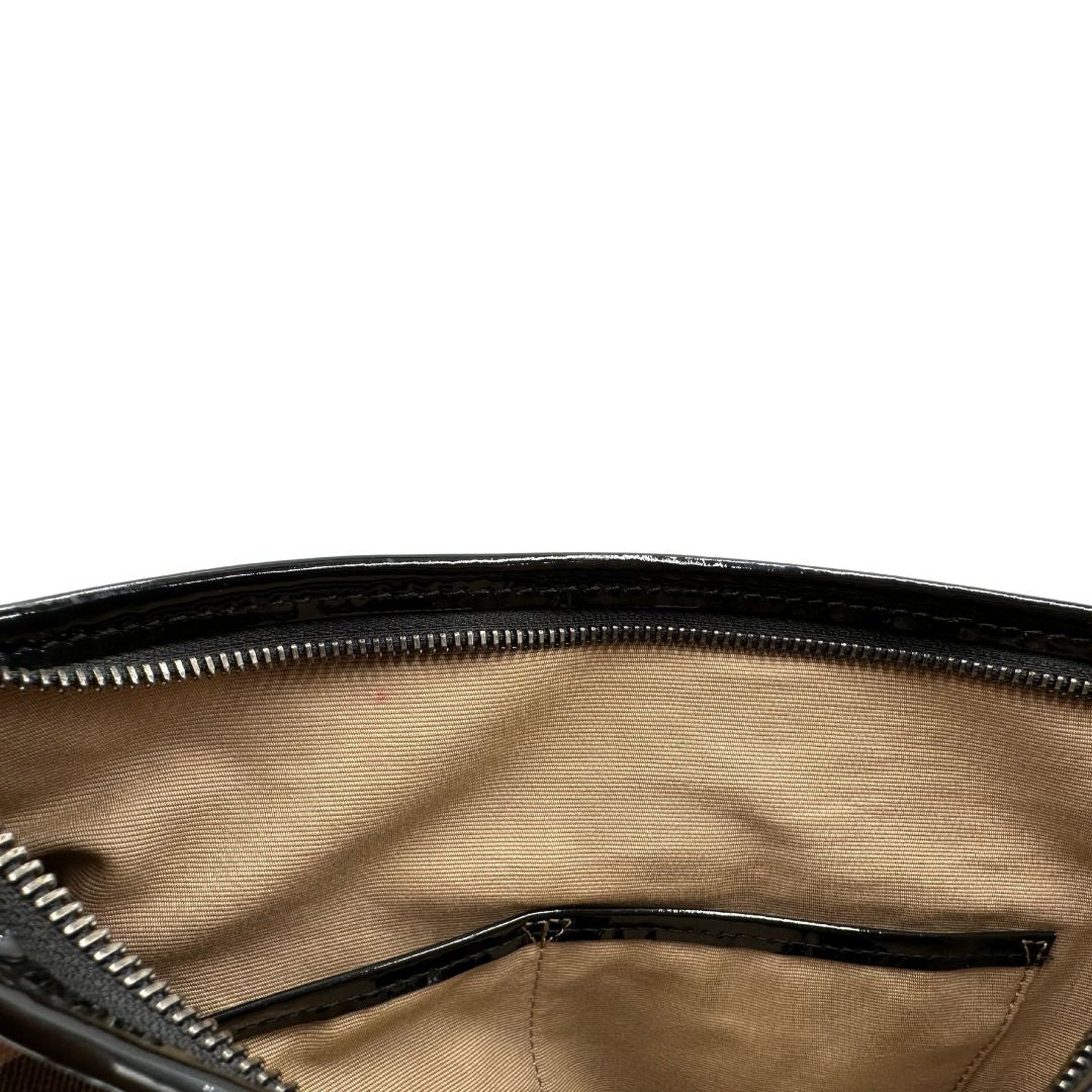 interno Borsa a tracolla Burberry in canvas tartan e finiture nere lucide, di lusso, originale, ottime condizioni, usata. 
