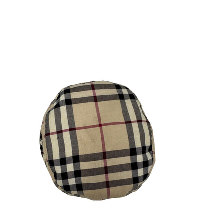  Cappello Burberry reversibile in tessuto denim blu e tessuto beige trama tartan, di lusso, originale, ottime condizioni, usato.