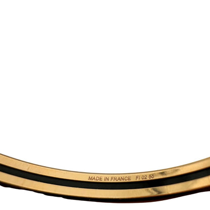 Bracciale Hermès in metallo placcato in oro giallo e smalto arancione, di lusso, originale, eccellenti condizioni, usato.