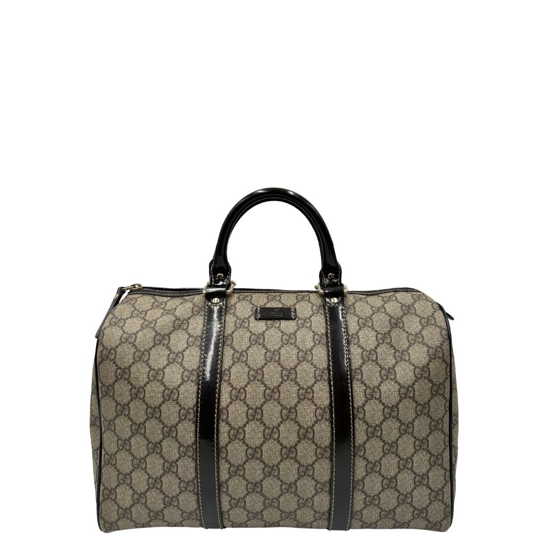front Bauletto Gucci GG con finiture in pelle marroni, di lusso, originale, ottime condizioni, usato. 