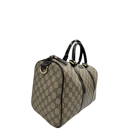 lato Bauletto Gucci GG con finiture in pelle marroni, di lusso, originale, ottime condizioni, usato. 