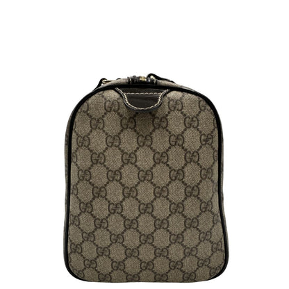 lato Bauletto Gucci GG con finiture in pelle marroni, di lusso, originale, ottime condizioni, usato. 