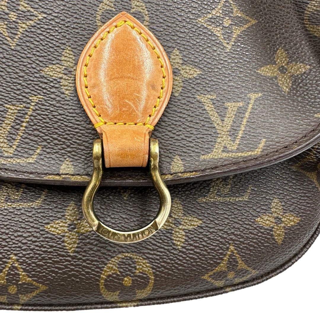 chiusura Borsa Saint Cloud LV in canvas monogram, indossabile a tracolla, di lusso, originale, ottime condizioni, usata. 