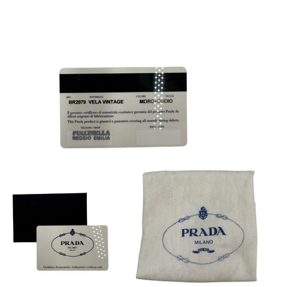 dustbag Borsa Prada in vela vintage marrone, di lusso, originale, eccellenti condizioni, usata. 