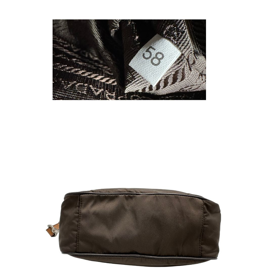 base Borsa Prada in vela vintage marrone, di lusso, originale, eccellenti condizioni, usata. 