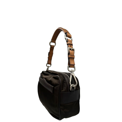 Borsa Prada in vela vintage marrone, di lusso, originale, eccellenti condizioni, usata.