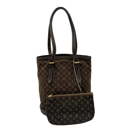front Mini Bucket LV in tessuto monogram marrone, di lusso, originale, ottime condizioni, usato. 