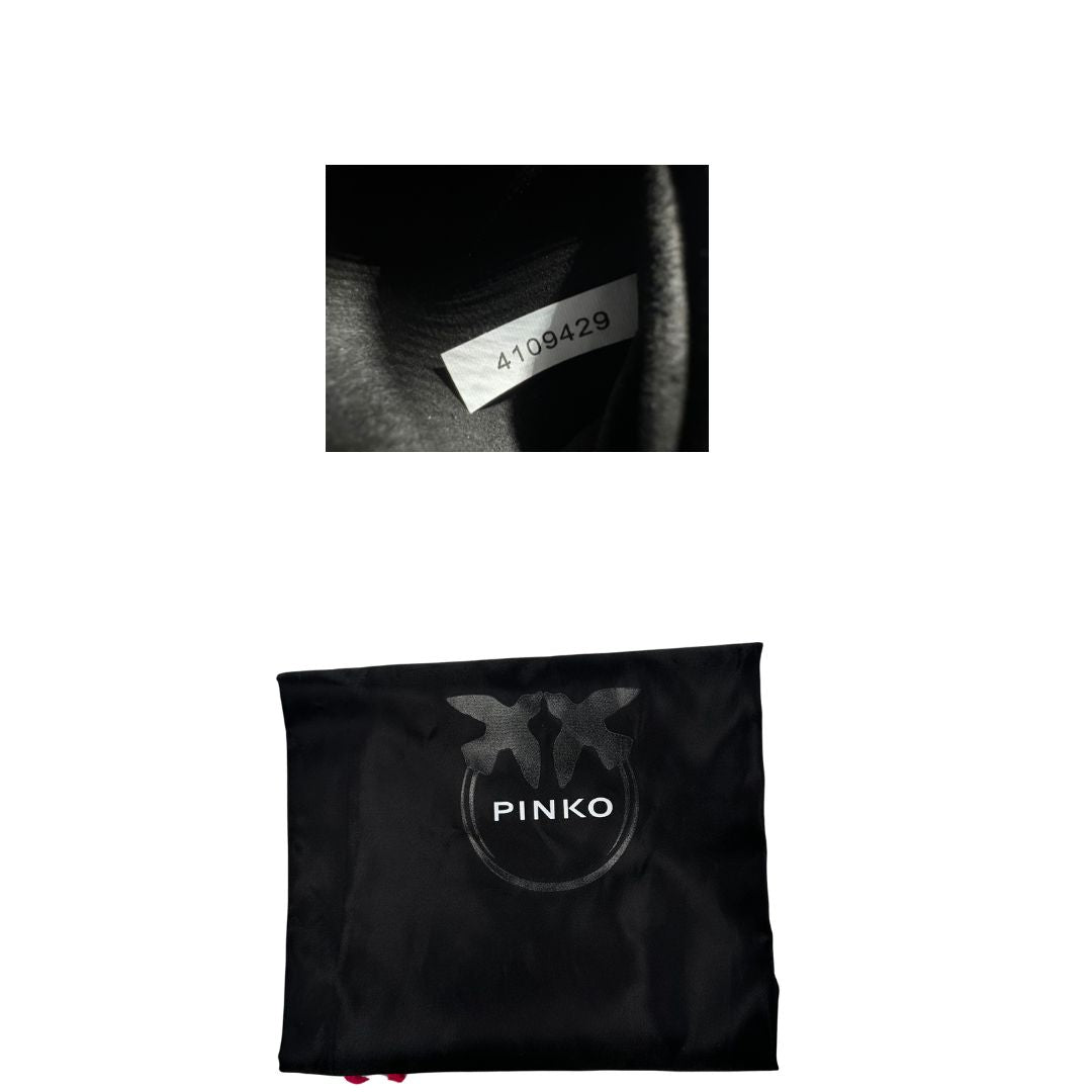 dustbag  Borsa Pinko in pelle nera, indossabile a tracolla, di lusso, originale, ottime condizioni, usata. 