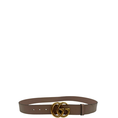 Cintura Gucci marmont in pelle rosa cipria e hardware dorato. Originale, usata, di lusso, in ottime condizioni.