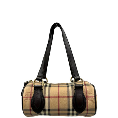 front Bauletto Burberry in canvas tartan e finiture in pelle testa di moro, di lusso, originale, ottime condizioni, usato
