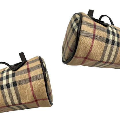angoli Bauletto Burberry in canvas tartan e finiture in pelle testa di moro, di lusso, originale, ottime condizioni, usato 