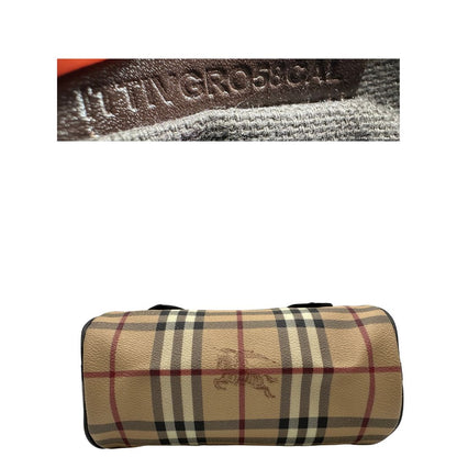 base Bauletto Burberry in canvas tartan e finiture in pelle testa di moro, di lusso, originale, ottime condizioni, usato
