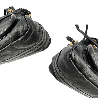 angoli  Borsa Chloè in pelle nera, indossabile a spalla o a mano, di lusso, originale, ottime condizioni, usata.  