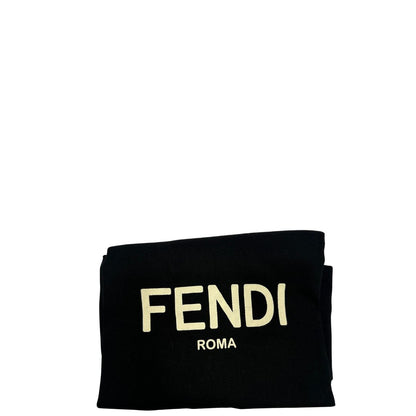 dustbag Shopper Fendi in tessuto trama Zucca e finiture in pelle color bronzo, di lusso, originale, ottime condizioni, usata. 