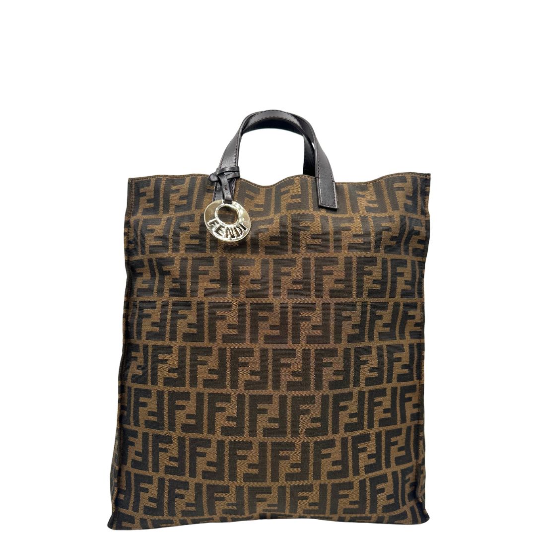 front  Sac Plat Fendi color tabacco trama Zucca, di lusso, originale, ottime condizioni, usata. 