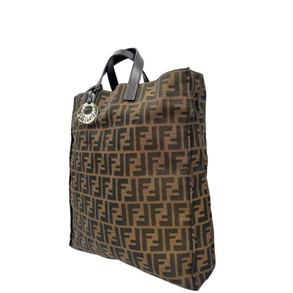 lato  Sac Plat Fendi color tabacco trama Zucca, di lusso, originale, ottime condizioni, usata. 