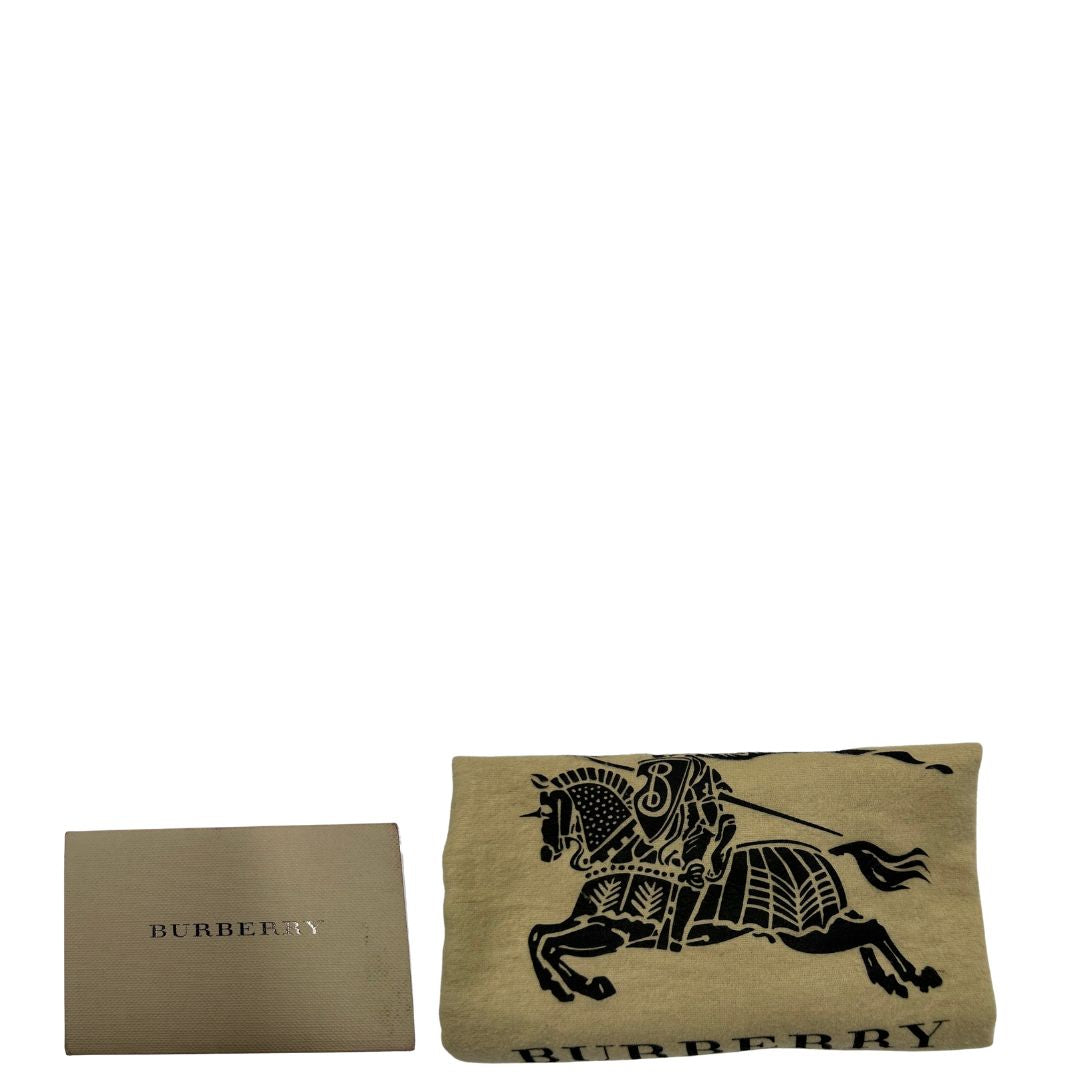 Shopper Burberry in canvas tartan beige e finiture in pelle marroni, di lusso, originale, ottime condizioni, usata.
