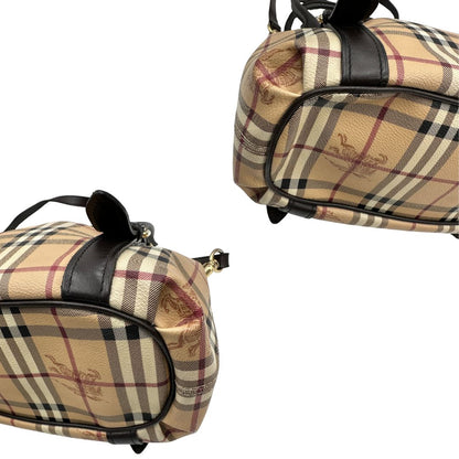 angoli Shopper Burberry in canvas tartan beige e finiture in pelle marroni, di lusso, originale, ottime condizioni, usata. 