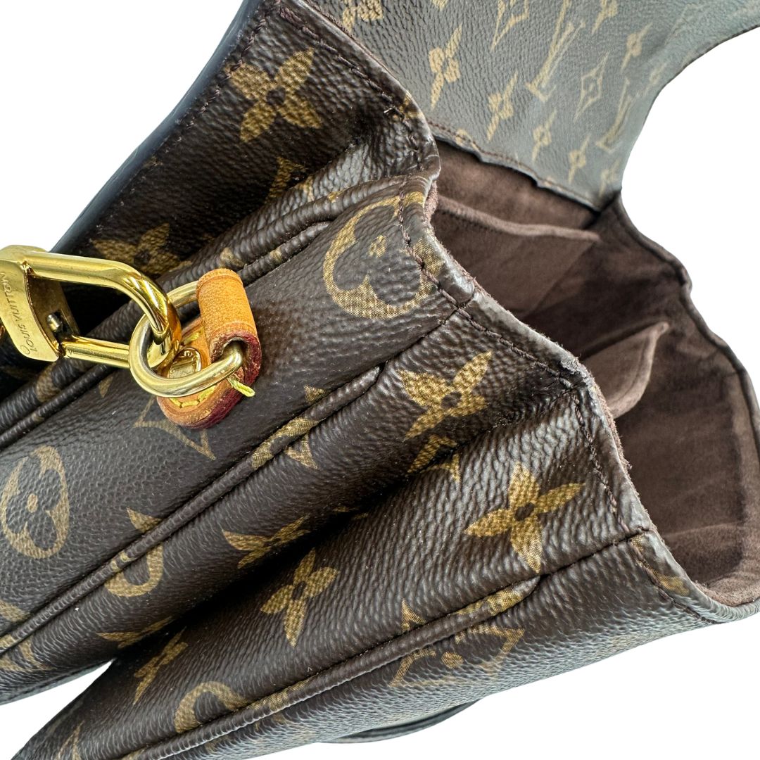  Borsa LV in canvas monogrammato marrone e hardware dorato, indossabile a tracolla o a mano, di lusso, originale, ottime condizioni, usata, originale.