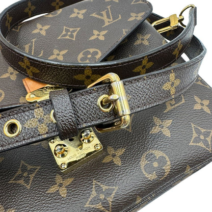  Borsa LV in canvas monogrammato marrone e hardware dorato, indossabile a tracolla o a mano, di lusso, originale, ottime condizioni, usata, originale.