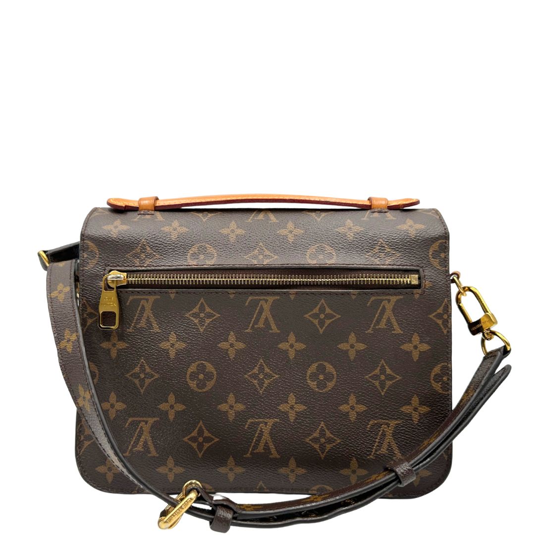 retro  Borsa LV in canvas monogrammato marrone e hardware dorato, indossabile a tracolla o a mano, di lusso, originale, ottime condizioni, usata, originale. 