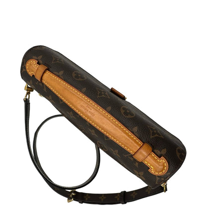 manico  Borsa LV in canvas monogrammato marrone e hardware dorato, indossabile a tracolla o a mano, di lusso, originale, ottime condizioni, usata, originale. 