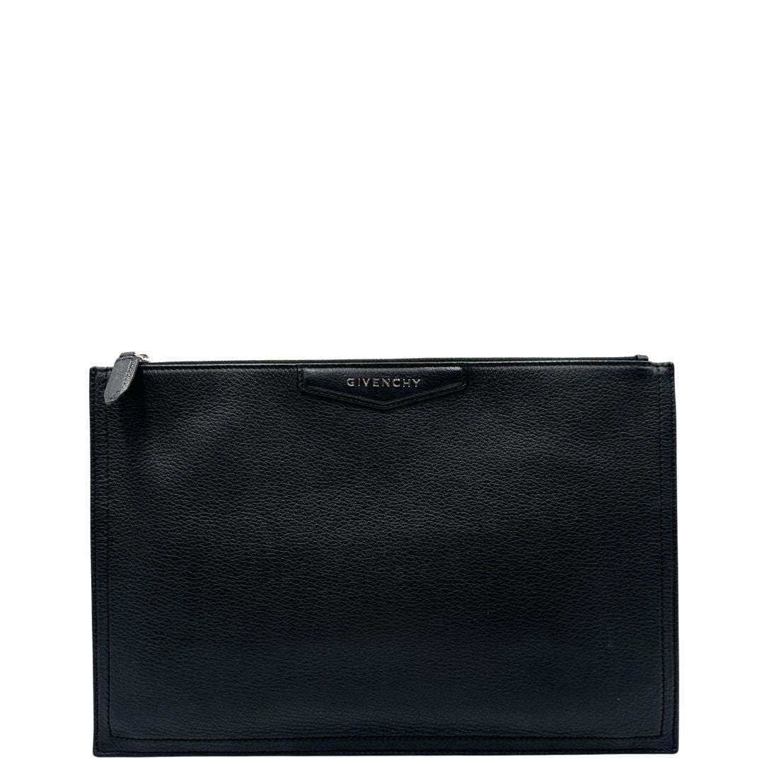 front  Pochette Antigona Givenchy in pelle martellata nera, di lusso, originale, ottime condizioni, usata. 