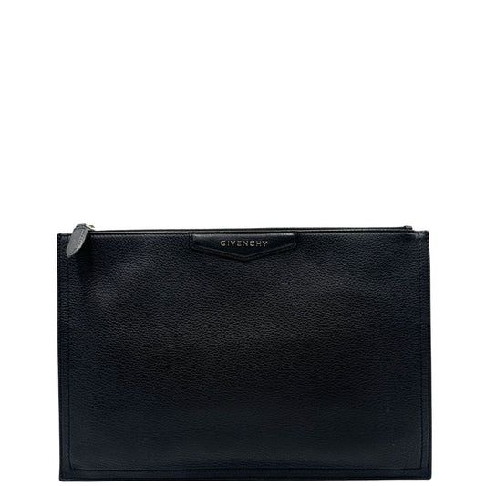 front  Pochette Antigona Givenchy in pelle martellata nera, di lusso, originale, ottime condizioni, usata. 