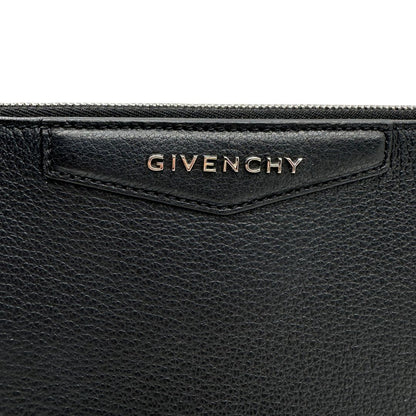 logo  Pochette Antigona Givenchy in pelle martellata nera, di lusso, originale, ottime condizioni, usata. 