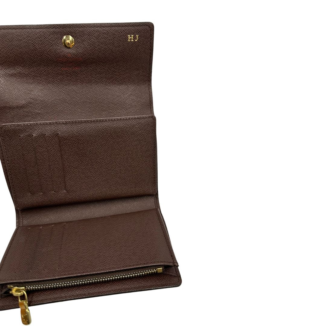 interni Portafoglio LV in canvas Damier Ébène, di lusso, originale, ottime condizioni, usato. 