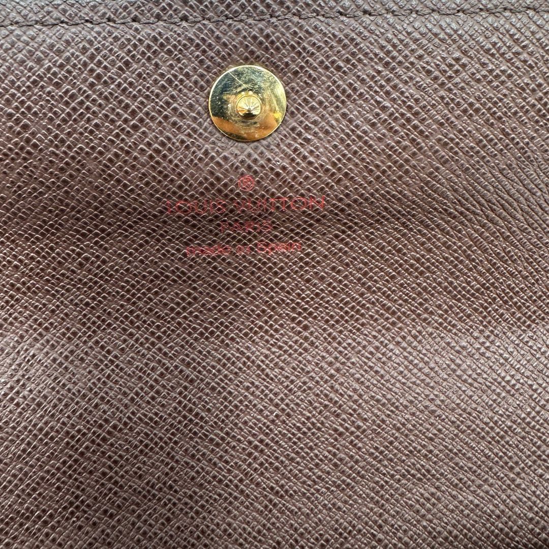 interni Portafoglio LV in canvas Damier Ébène, di lusso, originale, ottime condizioni, usato. 