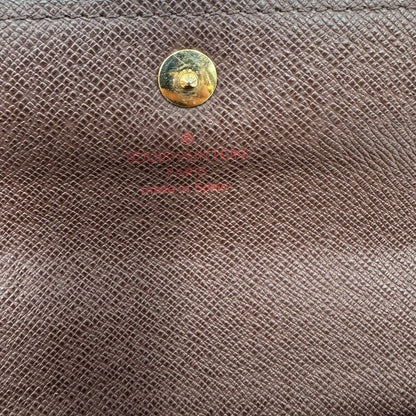 interni Portafoglio LV in canvas Damier Ébène, di lusso, originale, ottime condizioni, usato. 