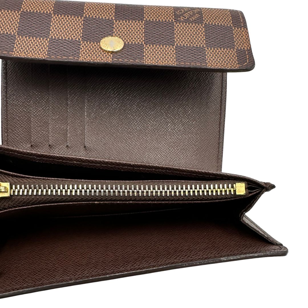 interni Portafoglio LV in canvas Damier Ébène, di lusso, originale, ottime condizioni, usato. 