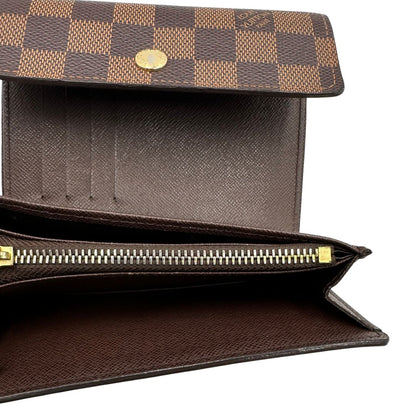interni Portafoglio LV in canvas Damier Ébène, di lusso, originale, ottime condizioni, usato. 