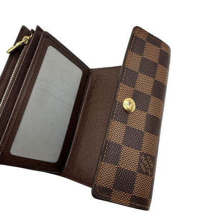 interni Portafoglio LV in canvas Damier Ébène, di lusso, originale, ottime condizioni, usato. 