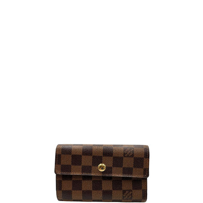 front Portafoglio LV in canvas Damier Ébène, di lusso, originale, ottime condizioni, usato. 