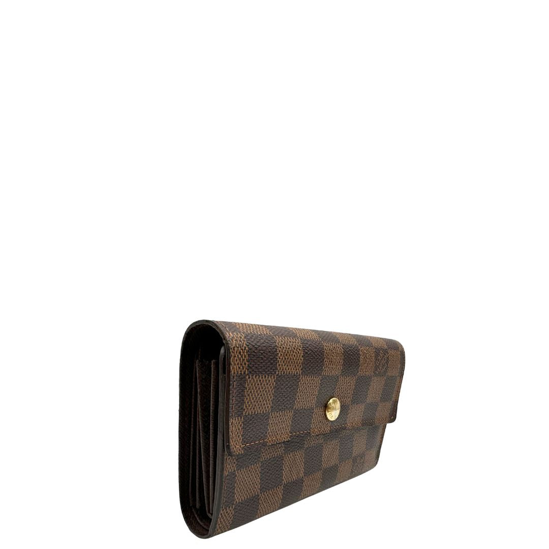 lato Portafoglio LV in canvas Damier Ébène, di lusso, originale, ottime condizioni, usato. 