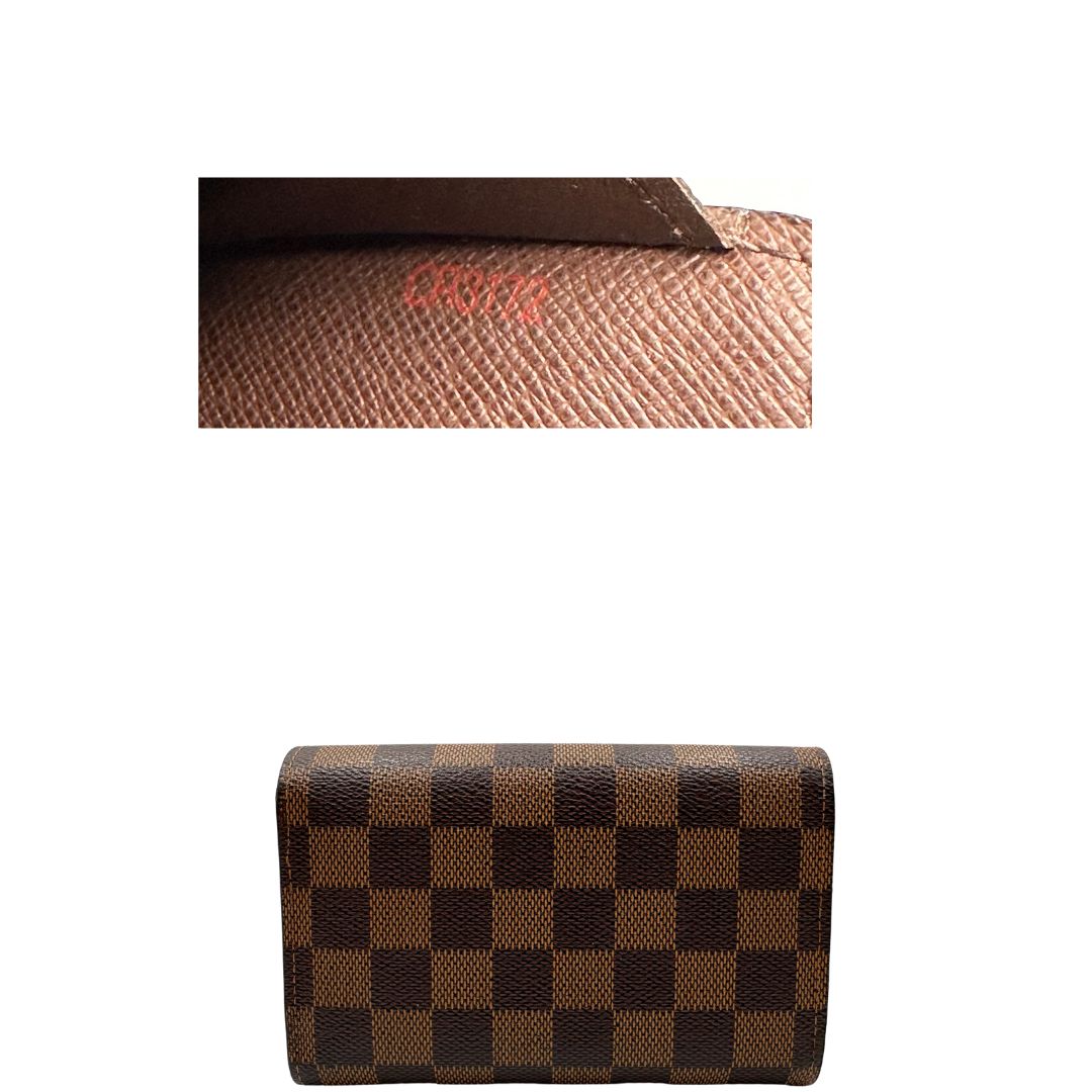 retro Portafoglio LV in canvas Damier Ébène, di lusso, originale, ottime condizioni, usato. 