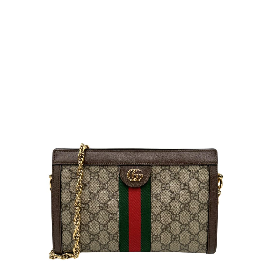 front Tracolla Ophidia GG con iconica striscia Web verde e rossa, di lusso, originale, ottime condizioni, usata. 