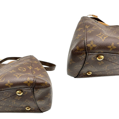 Angoli, Borsa Louis Vuitton Montaigne nella versione media in canvas marrone e hardware dorato, indossabile a mano oppure a spalla. Originale, usata, di lusso, in ottime condizioni.