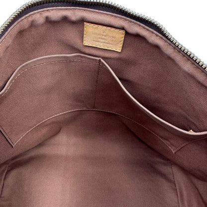 interno Borsa LV strutturata in tela monogram e vacchetta naturale, nella misura PM, di lusso, originale, ottime, condizioni, usata. 