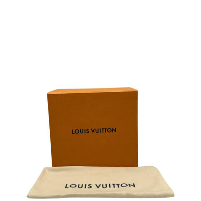 corredo Borsa LV in canvas Damier Ébène impreziosita da nappa decorativa amovibile, di lusso, originale, usata. 