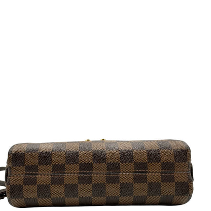 base Borsa LV in canvas Damier Ébène impreziosita da nappa decorativa amovibile, di lusso, originale, usata. 