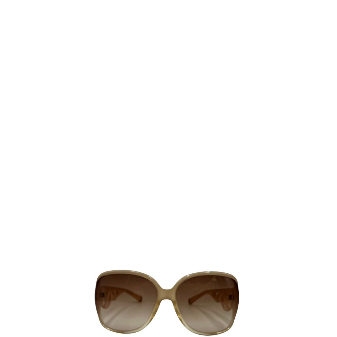 Occhiali da sole Furla in acetato beige, di lusso, originali, ottime condizioni.