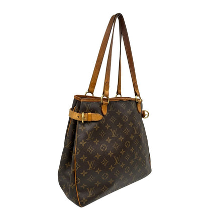 lato Borsa LV in canvas monogram e finiture in vacchetta naturale, di lusso, originale, ottime condizioni, usata.