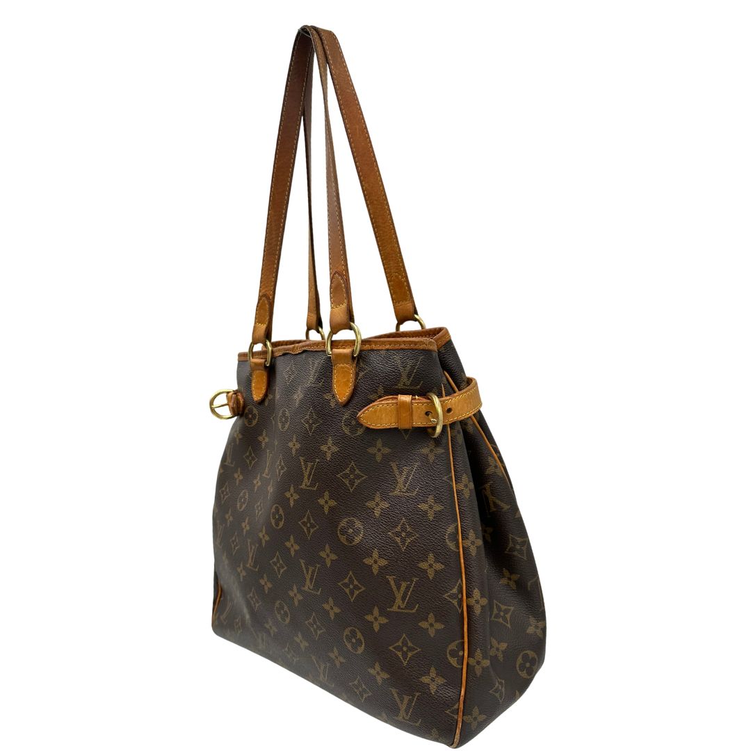 lato  Borsa LV in canvas monogram e finiture in vacchetta naturale, di lusso, originale, ottime condizioni, usata.