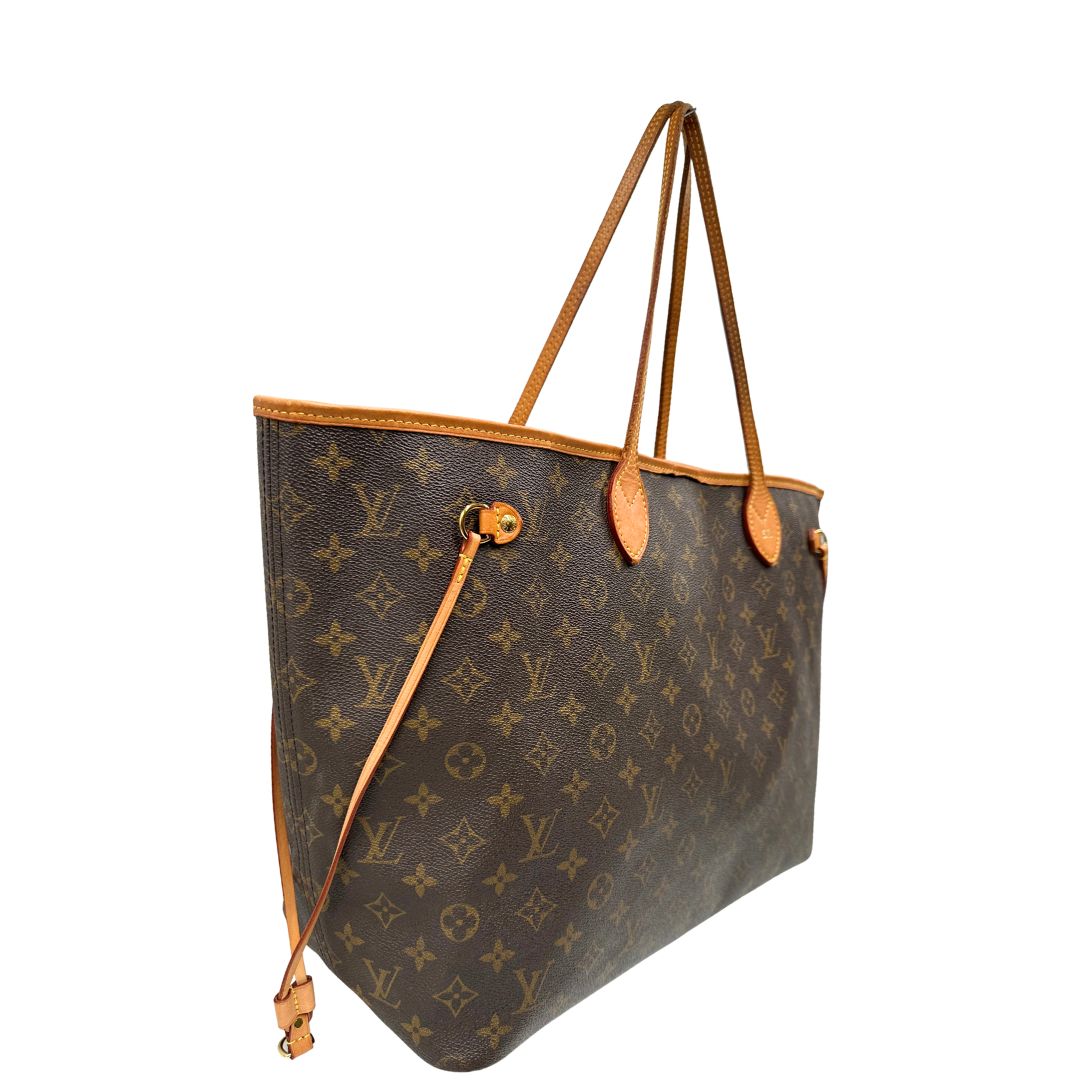lato Louis Vuitton Neverfull nella versione GM in canvas monogram, di lusso, originale, ottime condizioni, usata. 